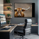 Texas Longhorn Wall Art Canvas Print – Brown Bull Rustic by MyGreatCanvas | Canvas Wall Art Prints | Photo Prints & Wall Decor