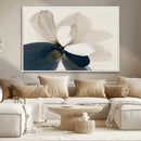 Minimal Flower Wall Art Canvas Print – Framed Beige Bloom