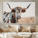 Texas Longhorn Wall Art – Framed Speckled Cow Canvas by MyGreatCanvas | Canvas Wall Art Prints | Photo Prints & Wall Decor