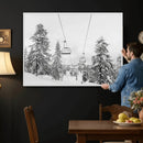 Ski Lift Wall Art – Framed Snowy Mountain Canvas Artwork by MyGreatCanvas | Canvas Wall Art Prints | Photo Prints & Wall Decor
