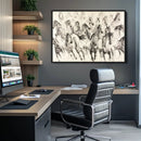 Running Horses Wall Art Canvas Print – Framed Galloping Herd