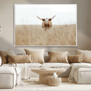 Texas Longhorn Wall Art Canvas Print – Framed Lone Cattle by MyGreatCanvas | Canvas Wall Art Prints | Photo Prints & Wall Decor
