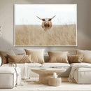 Texas Longhorn Wall Art Canvas Print – Framed Lone Cattle by MyGreatCanvas | Canvas Wall Art Prints | Photo Prints & Wall Decor