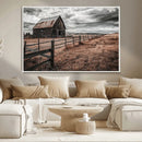 Rustic Barn Wall Art Canvas Print – Framed Moody Field Scene by MyGreatCanvas | Canvas Wall Art Prints | Photo Prints & Wall Decor