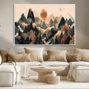 Wood Mountain Landscape Wall Art Canvas Print – Framed