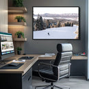 Snowy Mountain Wall Art Canvas Print – Framed Ski Slope