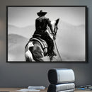 Western Wall Art Canvas Print – Framed Cowboy and Horse