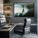 Vibrant Aquatic Motion Wall Art Canvas Print – Framed