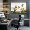 California Coast Palm Trees Wall Art Canvas Print – Framed