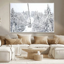 Snowy Ski Lift Wall Art – Framed Winter Mountain Canvas by MyGreatCanvas | Canvas Wall Art Prints | Photo Prints & Wall Decor