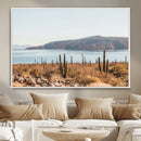 Desert Lake Wall Art – Framed Cactus Mountain Canvas by MyGreatCanvas | Canvas Wall Art Prints | Photo Prints & Wall Decor