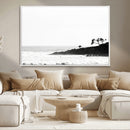 Surfer Cliffs Wall Art Canvas Print – Framed Black White by MyGreatCanvas | Canvas Wall Art Prints | Photo Prints & Wall Decor