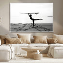 Yoga Surf Wall Art Canvas Print – Framed Black White Shore by MyGreatCanvas | Canvas Wall Art Prints | Photo Prints & Wall Decor