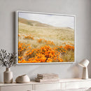 Golden Wildflowers Wall Art Canvas Print – Framed Hills