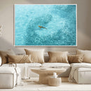Fish Swarm Wall Art Canvas Print – Framed Aerial Shark and by MyGreatCanvas | Canvas Wall Art Prints | Photo Prints & Wall Decor