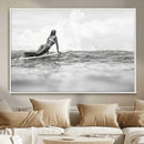Black White Surfing Wall Art Canvas Print – Framed Ocean by MyGreatCanvas | Canvas Wall Art Prints | Photo Prints & Wall Decor
