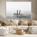 Black White Ocean Wall Art Canvas Print – Framed Monochrome by MyGreatCanvas | Canvas Wall Art Prints | Photo Prints & Wall Decor