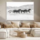 Wild Horses Running Wall Art Canvas Print, Framed Black by MyGreatCanvas | Canvas Wall Art Prints | Photo Prints & Wall Decor