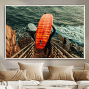 Surfer Stairway Wall Art Canvas Print – Framed Ocean Surf by MyGreatCanvas | Canvas Wall Art Prints | Photo Prints & Wall Decor