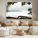 Tropical Surf Wall Art Canvas Print – Framed Palm Tree View by MyGreatCanvas | Canvas Wall Art Prints | Photo Prints & Wall Decor