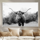 Western Longhorn Wall Art Canvas Print – Framed Rustic Cow by MyGreatCanvas | Canvas Wall Art Prints | Photo Prints & Wall Decor