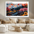 Modern Japanese Wall Art Canvas Print – Framed Abstract