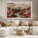 Modern Japanese Wall Art Canvas Print – Framed Abstract