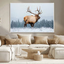 Elk Wall Art Canvas Print – Framed Snowy Forest Scene Art by MyGreatCanvas | Canvas Wall Art Prints | Photo Prints & Wall Decor