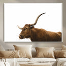 Longhorn Cow Wall Art Canvas Print – Framed Rustic Animal by MyGreatCanvas | Canvas Wall Art Prints | Photo Prints & Wall Decor