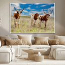 Texas Longhorn Wall Art Canvas Print – Framed Western Decor by MyGreatCanvas | Canvas Wall Art Prints | Photo Prints & Wall Decor