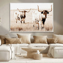 Rustic Cow Scene Wall Art Canvas Print – Framed Farmhouse by MyGreatCanvas | Canvas Wall Art Prints | Photo Prints & Wall Decor