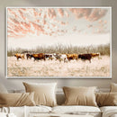 Cow Herd Wall Art Canvas Print – Framed Farmhouse Cattle by MyGreatCanvas | Canvas Wall Art Prints | Photo Prints & Wall Decor