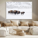 Bison Herd Decor Wall Art Canvas Print – Framed Snowy Bison by MyGreatCanvas | Canvas Wall Art Prints | Photo Prints & Wall Decor
