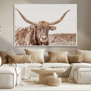 Longhorn Bull Photo Wall Art Canvas Print, Framed Rustic Cow by MyGreatCanvas | Canvas Wall Art Prints | Photo Prints & Wall Decor