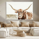 Texas Longhorn Bull Wall Art Canvas Print, Framed Rustic by MyGreatCanvas | Canvas Wall Art Prints | Photo Prints & Wall Decor