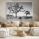 Joshua Tree Wall Art Canvas Print – Framed Monochrome Desert
