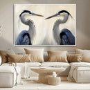Blue Heron Pair Wall Art Canvas Print, Framed Coastal Bird by MyGreatCanvas | Canvas Wall Art Prints | Photo Prints & Wall Decor