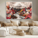 Mountain Wall Art Canvas Print – Framed Autumn Forest