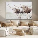Longhorn Wall Art Canvas Print – Framed Western Cow Rustic