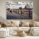 Texas Longhorn Canvas Wall Art Print – Framed Rustic Barn by MyGreatCanvas | Canvas Wall Art Prints | Photo Prints & Wall Decor