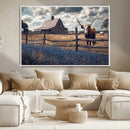 Texas Longhorn Wall Art Canvas Print – Framed Rustic Barn by MyGreatCanvas | Canvas Wall Art Prints | Photo Prints & Wall Decor