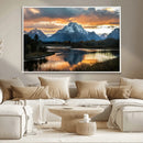 Mountain Sunset Wall Art Canvas Print – Framed Alpine