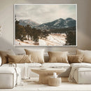 Mountain Landscape Wall Art Canvas Print – Framed Snowy