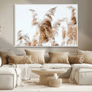 Pampas Grass Wall Art Canvas Print – Framed Neutral Tones