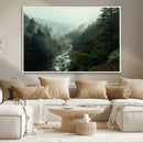 Misty Forest Wall Art Canvas Print – Framed Foggy River by MyGreatCanvas | Canvas Wall Art Prints | Photo Prints & Wall Decor
