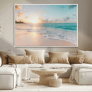 Beach Sunset Wall Art Canvas Print, Framed Ocean Waves Art by MyGreatCanvas | Canvas Wall Art Prints | Photo Prints & Wall Decor