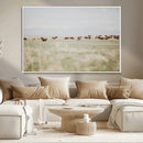 Bison Herd Wall Art Canvas Print – Framed Western Bison