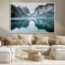 Mountain Lake Wall Art Canvas Print – Framed Winter by MyGreatCanvas | Canvas Wall Art Prints | Photo Prints & Wall Decor