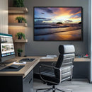 Beach Sunset Wall Art Canvas Print – Tropical Ocean Waves