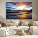 Beach Sunset Wall Art Canvas Print – Framed Ocean Waves Art by MyGreatCanvas | Canvas Wall Art Prints | Photo Prints & Wall Decor